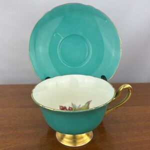 Vintage Shelley fine bone china summer fruit Gainsborough tea cup and saucer